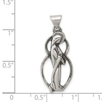 Sterling Silver Antiqued Blessed Mary Charm view 3
