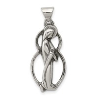 Sterling Silver Antiqued Blessed Mary Charm view 1