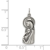 Sterling Silver Antiqued Blessed Mary & Child Jesus Charm view 3
