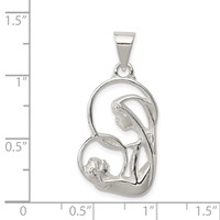 Sterling Silver Blessed Mary & Child Jesus Antique Finish Charm view 3