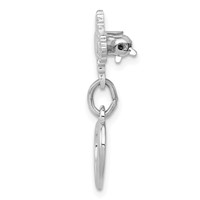 Sterling Silver Platinum-plated and Vermeil Cross Dangle Pin view 2