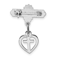 Sterling Silver Platinum-plated and Vermeil Cross Dangle Pin view 4