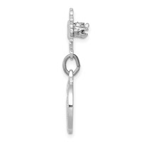 Sterling Silver Platinum-plated Miraculous Medal Dangle Pin Brooch view 2