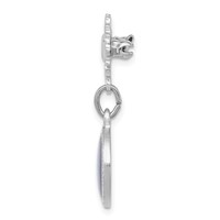 Sterling Silver Platinum-plated Enameled Miraculous Medal Pin view 2