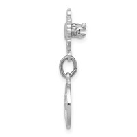 Sterling Silver Platinum-plated Saint Christopher Medal Pin view 2