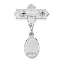 Sterling Silver Platinum-plated Saint Christopher Medal Pin view 4