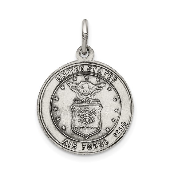 Sterling Silver Antiqued St.Christopher US Air Force Medal