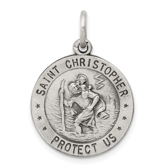 Sterling Silver Antiqued St.Christopher US Air Force Medal