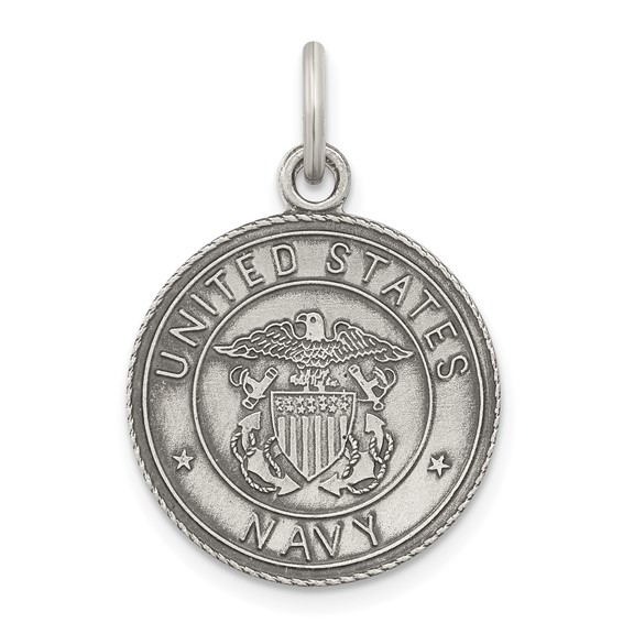 Sterling Silver Antiqued U.S. Navy Medal