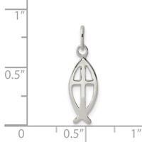 Sterling Silver Ichthus Fish Cross Charm view 3
