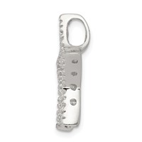 Sterling Silver Rhodium-plated CZ Cut-out Star Chain Slide view 2