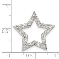 Sterling Silver Rhodium-plated CZ Cut-out Star Chain Slide view 3