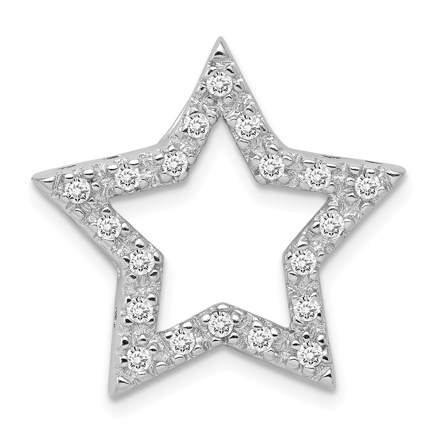 Sterling Silver Rhodium-plated CZ Star Pendant (QC4431)