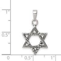 Sterling Silver Antiqued Star of David Charm view 3