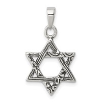 Sterling Silver Antiqued Star of David Charm view 1