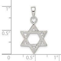 Sterling Silver Textured Star of David Pendant view 4