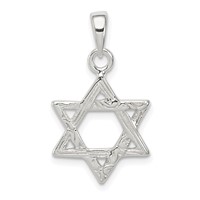 Sterling Silver Textured Star of David Pendant view 1