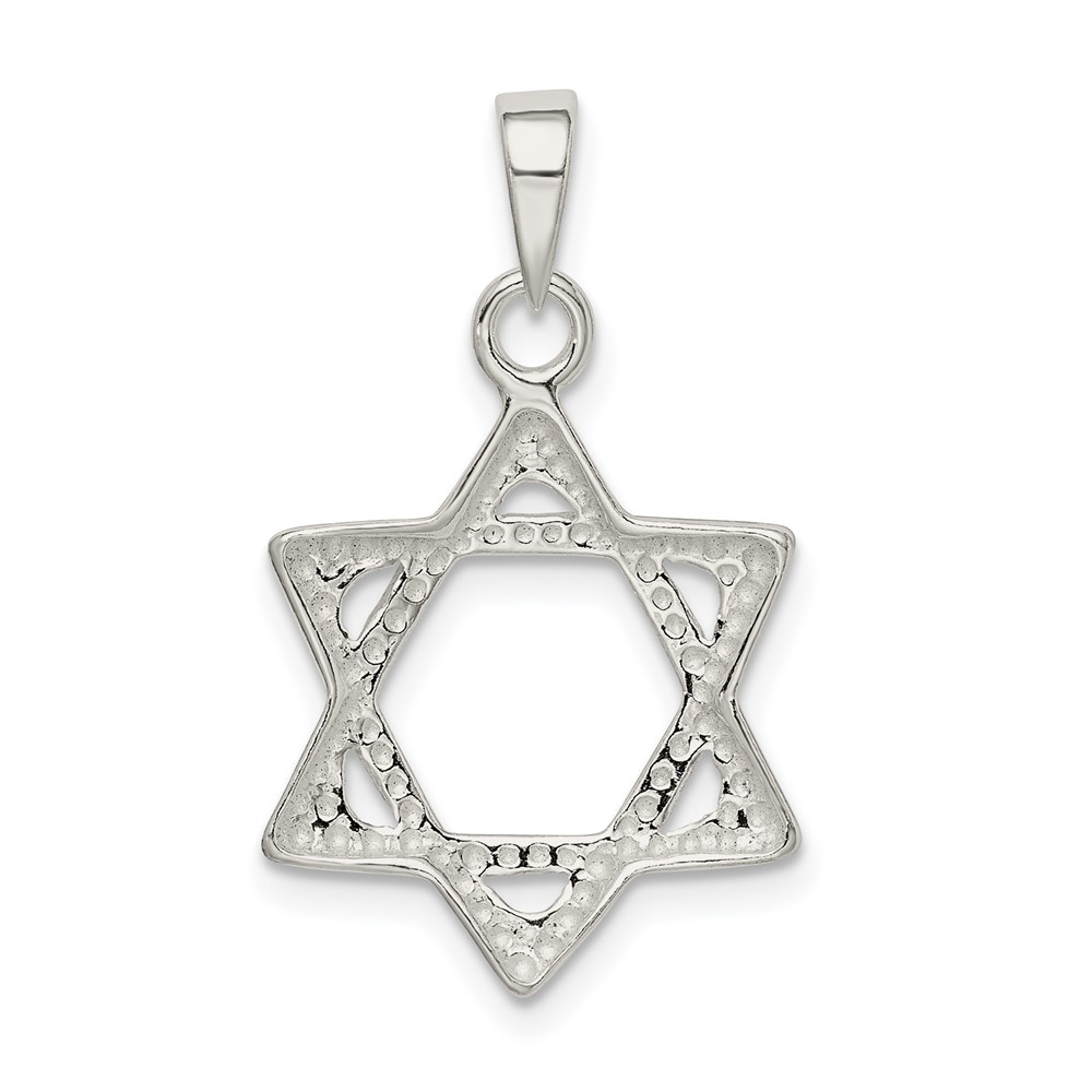 Sterling Silver Star of David Pendant (QC4437)