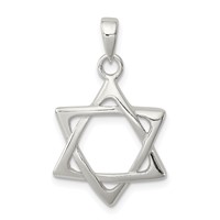 Sterling Silver Star of David Pendant view 1