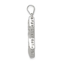 Sterling Silver Rhodium-plated CZ Star of David Pendant view 2