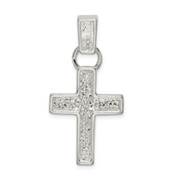 Sterling Silver Hammered Latin Cross Pendant view 4
