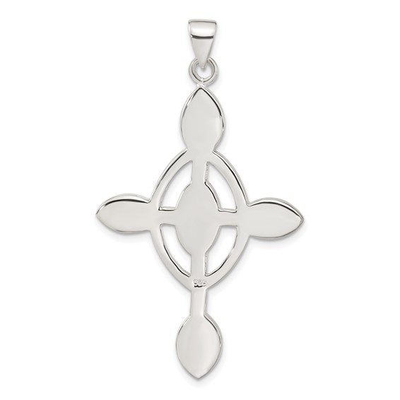 Sterling Silver Mother of Pearl & Enameled Cross Pendant