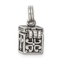 Sterling Silver Antiqued Angel Prayer Box Charm view 4