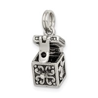Sterling Silver Antiqued Angel Prayer Box Charm view 5