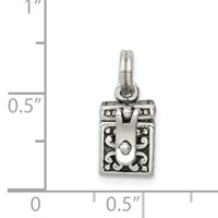 Sterling Silver Antiqued Angel Prayer Box Charm view 3