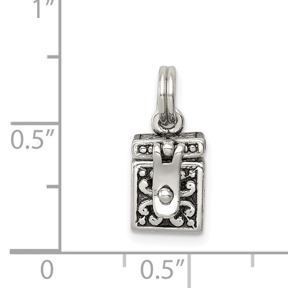 Sterling Silver Antiqued Angel Prayer Box Charm