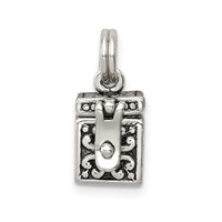 Sterling Silver Antiqued Angel Prayer Box Charm view 1