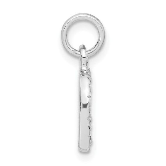 Sterling Silver CZ Heart Charm