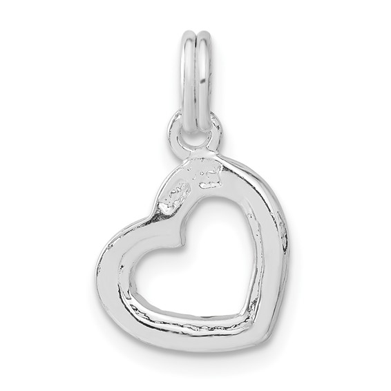Sterling Silver CZ Heart Charm