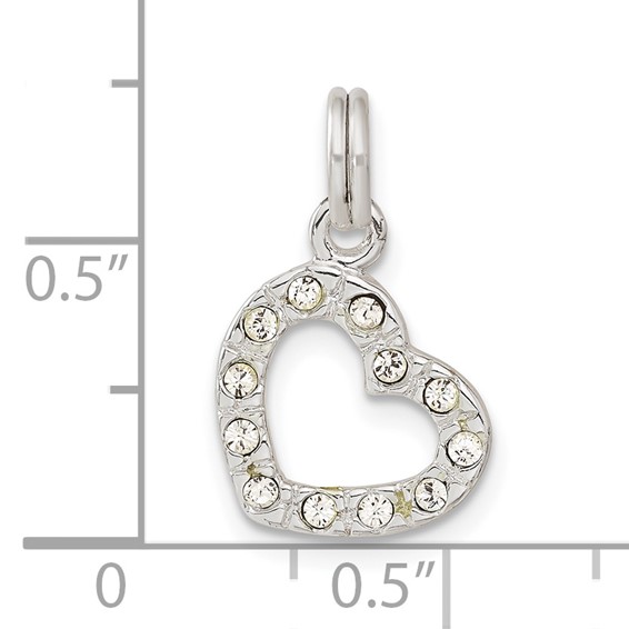 Sterling Silver CZ Heart Charm