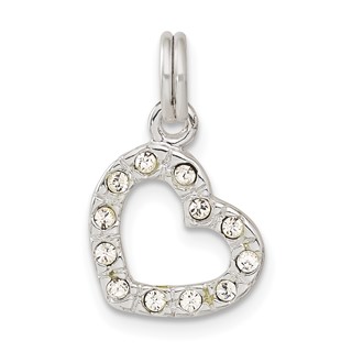 Sterling Silver CZ Heart Charm