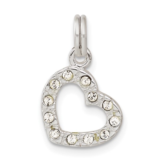 Sterling Silver CZ Heart Charm