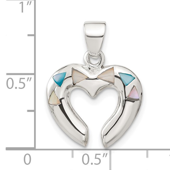 Sterling Silver Mother of Pearl Heart Pendant