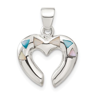 Sterling Silver Mother of Pearl Heart Pendant