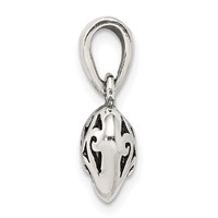 Sterling Silver Antique Puff Heart Charm view 2