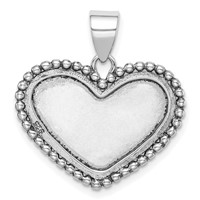 Sterling Silver Rhodium-plated Heart Pendant view 4
