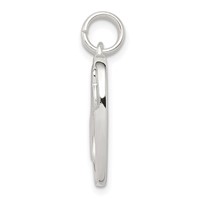 Sterling Silver Polished Engravable 21mm Banner Heart Charm view 2