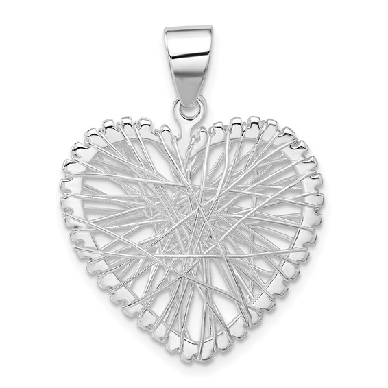 Sterling Silver Wire Heart Pendant