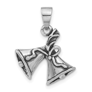 Sterling Silver Antiqued Bells Pendant