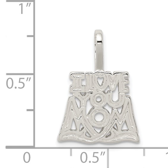 Sterling Silver I Love You Mom Pendant