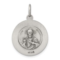 Sterling Silver Antiqued Queen of the Holy Scapular Medal view 4