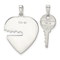 Sterling Silver Heart and Key Charms view 4