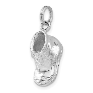 Sterling Silver 3-D Polished Baby Shoe Charm