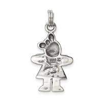 Sterling Silver Antiqued Girl Charm view 4