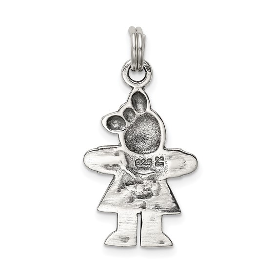 Sterling Silver Antiqued Girl Charm