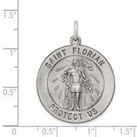 Sterling Silver Antiqued Saint Florian Medal view 3
